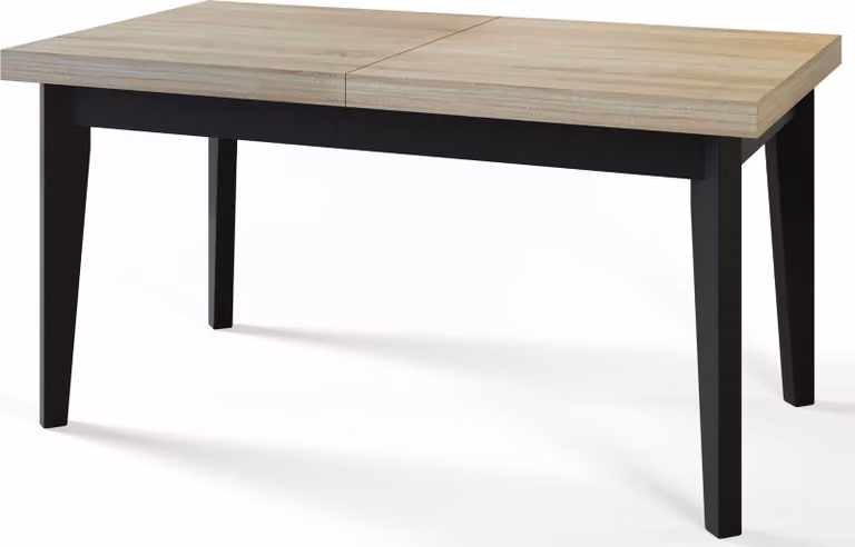 Tavolo da pranzo 160 cm / 210 cm, Tavolo allungabile, Tavolo da cucina, Tavolo da pranzo, Tavolo da soggiorno, Tavolo da camera, Tavolo moderno, Tavolo da soppalco, Gambe nere, Scandinavo, 160x90, Sonoma