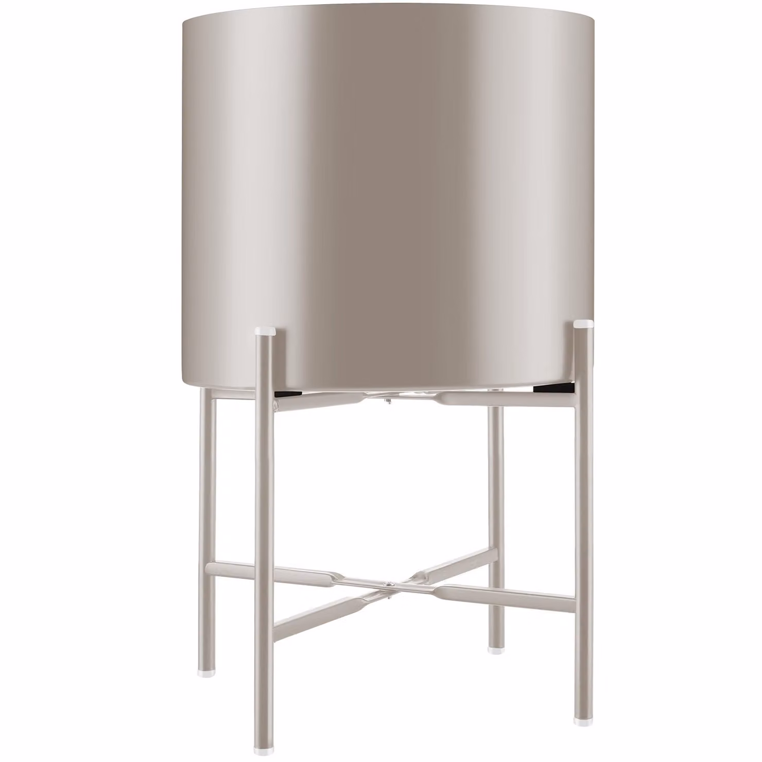 Set da 2 portapiante tectake in acciaio e plastica, colore beige, design industriale per piante da interno – 1