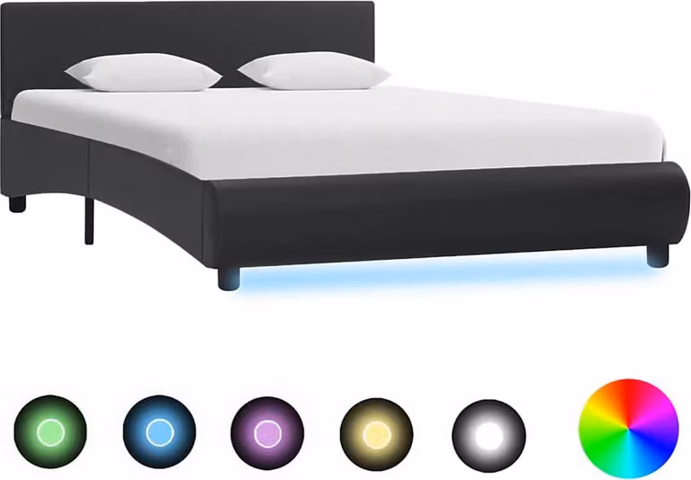 Giroletto con LED Nero in Pelle finta 120x200 cm
