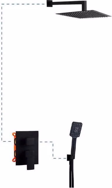 Set doccia completo colore nero opaco
