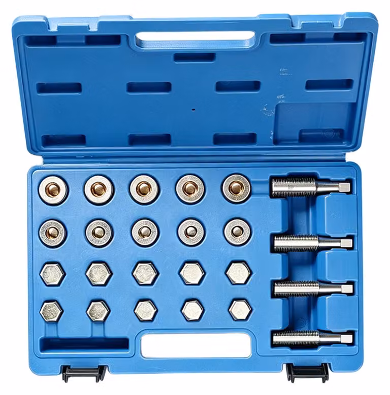 Kit di riparazione Helicoil per tappi filettati dell'olio - 64 pezzi