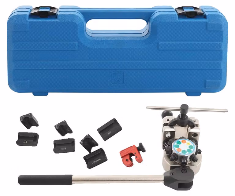 Kit di strumenti per la riduzione del diametro dei tubi dei freni, realizzato in acciaio 40Cr e acciaio 45#, con matrici da 3/8", peso lordo di 4,5 kg, dimensioni compatte della custodia degli strumenti
