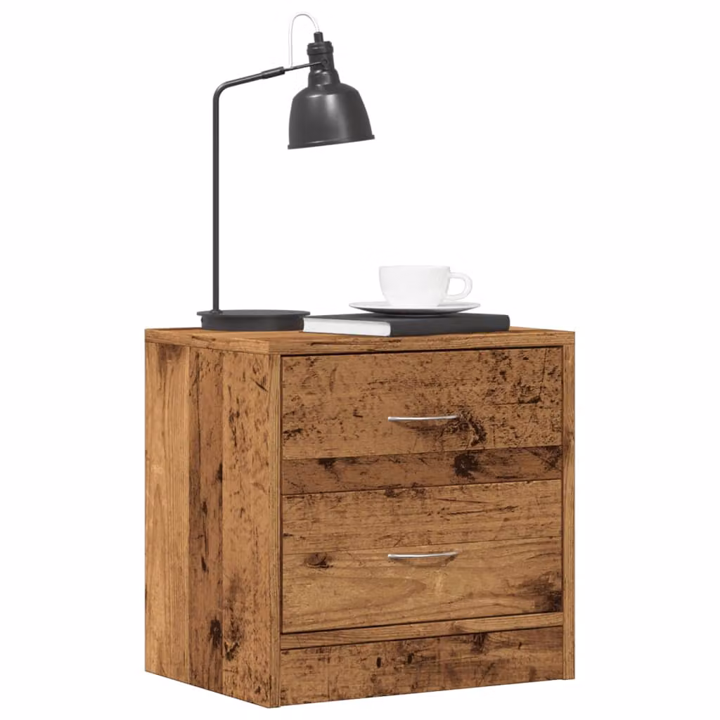 Set di 2 comodini vidaXL in legno multistrato color marrone stile antico L/P/H: 40 x 30 x 40 cm