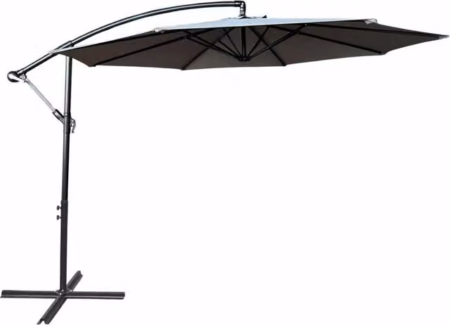 Ombrellone da giardino a braccio ASTER con protezione UV in poliestere e struttura in acciaio, grigio chiaro o beige, L/P/H: 300 x 300 x 45 cm