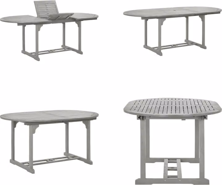 vidaXL Tavolo da giardino grigio 200x100x75 cm in legno massiccio di acacia - Tavolo da pranzo - Tavoli da pranzo - Tavolo da sala da pranzo - Tavoli da sala da pranzo