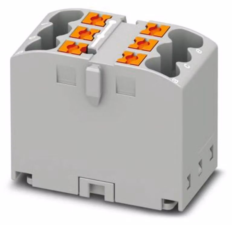 Blocco di distribuzione - Morsettiera di alimentazione 15,6mm 24A PTFIX 6X2,5 GY