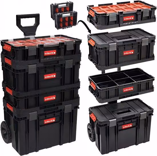 valigia per assortimento 6 in 1 XL carrello officina roll box - valigetta officina mobile con cassetti su ruote valigetta attrezzi