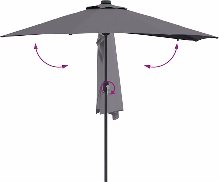 Ombrello da giardino Antracite 294 x 150 x 223 cm
