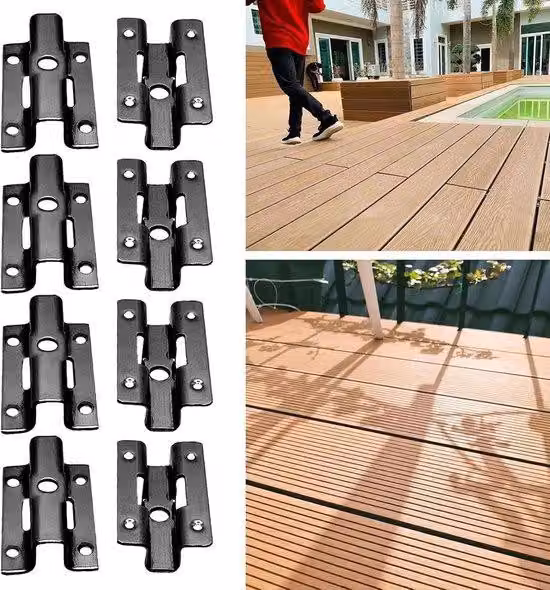 Impermeabilizzazione per terrazze con acciaio resistente alle intemperie - Sistema di fissaggio al pavimento - 100 pezzi - Colore antracite