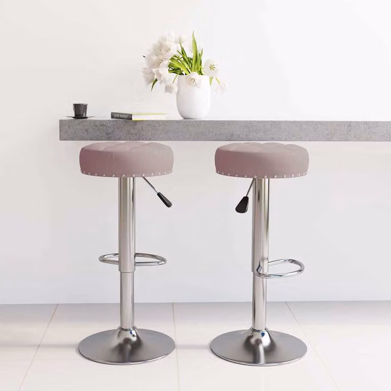 Set di 2 sgabelli da bar vidaXL girevoli a 360 gradi in tessuto grigio con struttura in metallo e plastica per la tua zona pranzo