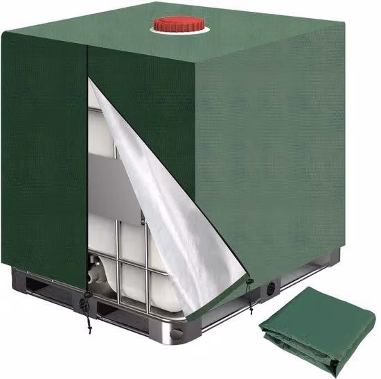 Copertura per container IBC, teloni protettivi in tessuto Oxford 210D, robusta copertura impermeabile per serbatoi di acqua e acqua piovana, adatta all'uso esterno