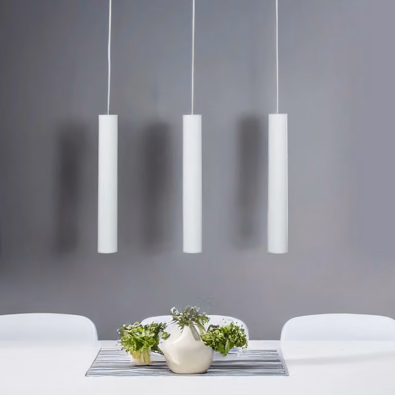 Lampada a sospensione bianca EYE in metallo a 3 luci GU10 moderna lampada a sospensione tavolo da pranzo soggiorno