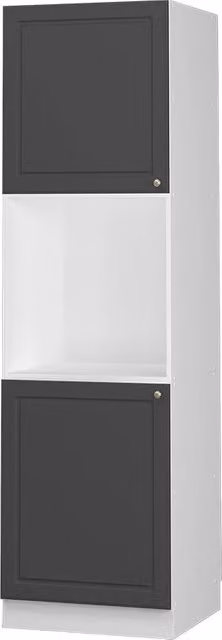 Mobile per forno da incasso Fame-Line Oro-antracite rustico/Bianco 60 cm aperto Vicco