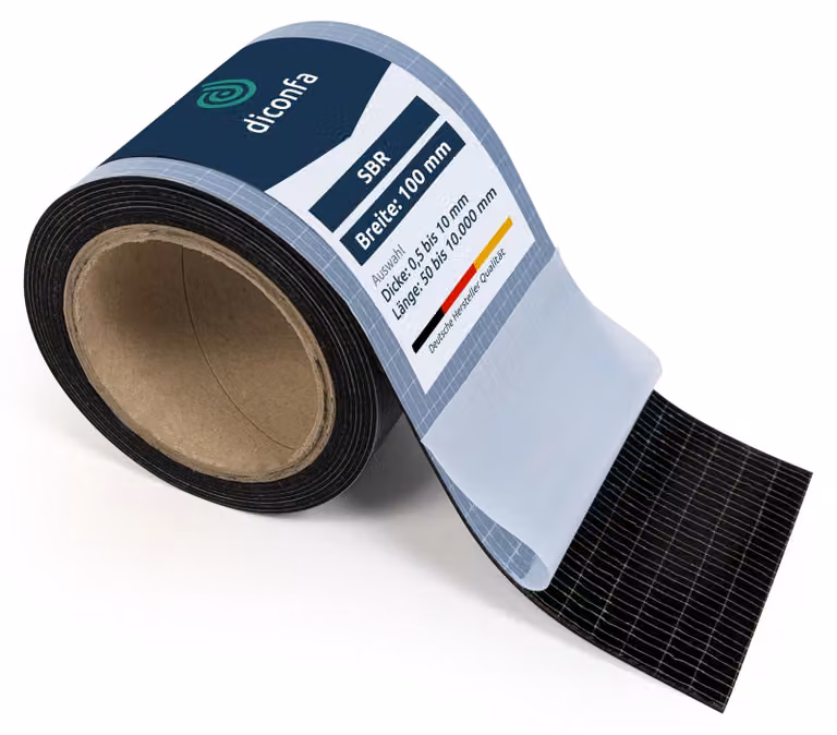 Strisce di gomma autoadesive, larghezza 100 mm, colore nero