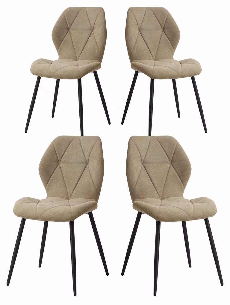 Sedie da pranzo, sedie da cucina - Set da 4. Sedia da pranzo dal design moderno e minimalista, con gambe in metallo. Adatta per cucina, sala da pranzo o ufficio. Colore: verde