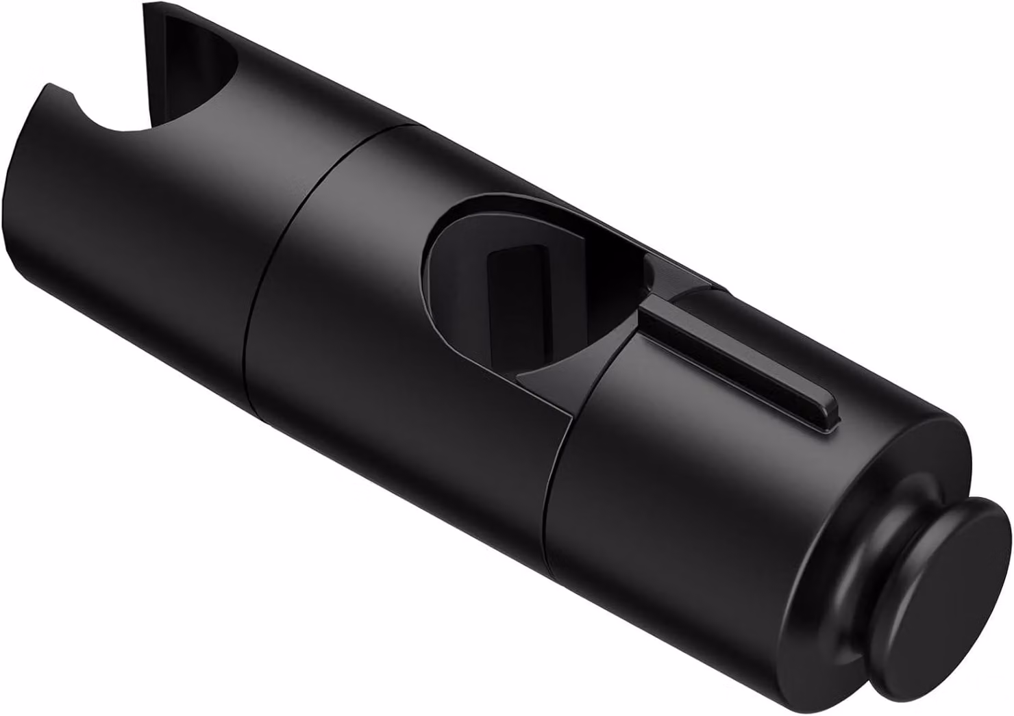 Supporto regolabile per soffione della doccia, da 19 a 25 mm, con gancio rotondo, colore nero, per bagno