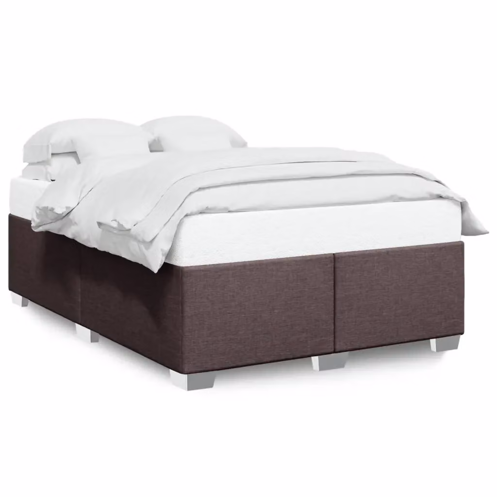 vidaXL Giroletto senza materasso in tessuto marrone scuro L: 140 cm, P: 190 cm – 2