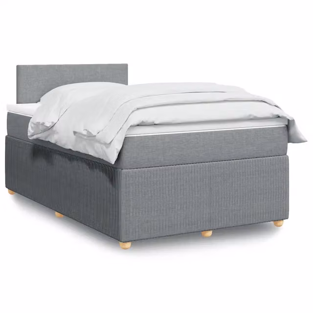 Giroletto a Molle con Materasso Grigio Chiaro 120x190cm Tessuto 3289688