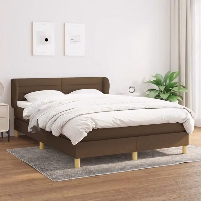 Letto Ibrido vidaXL con Giroletto a Molle e Materasso, Marrone e Bianco, L/P/H: 203 x 147 x 88 cm – 1