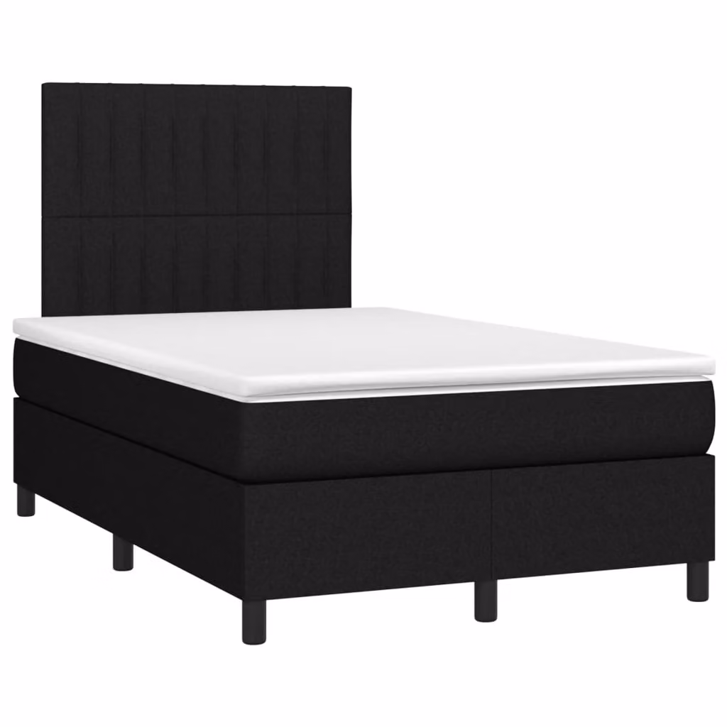 Maison Exclusive - Letto a Molle con Materasso e LED Nero 120x190 cm in Tessuto