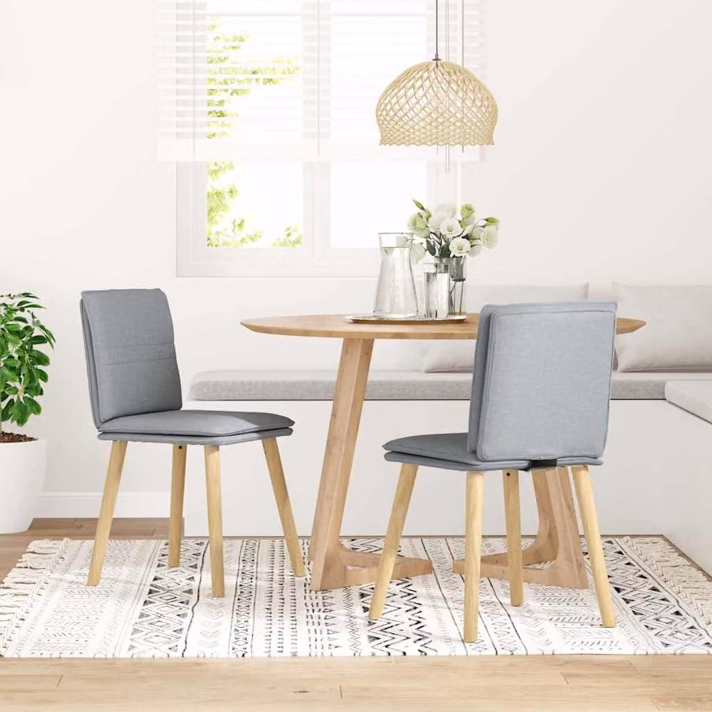 vidaXL Sedie da Pranzo 2 pz Grigio Chiaro in Tessuto