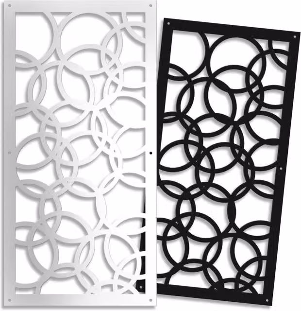 Pannello in PVC traforato Signorbit Cerchi Small colore nero, Spessore: 1 cm, L: 98 cm, H: 198 cm