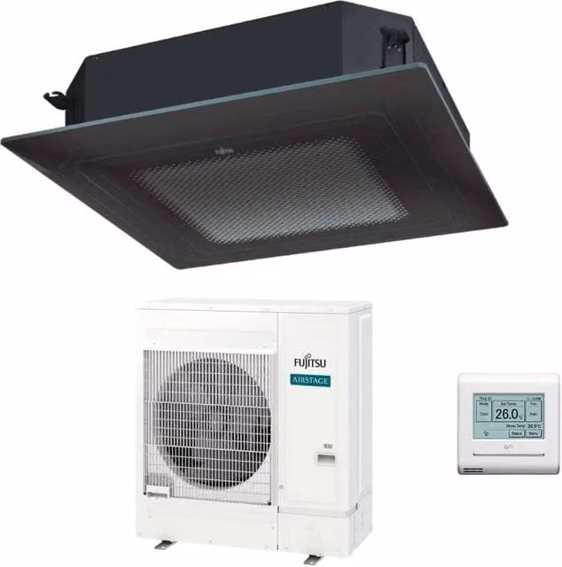 Condizionatore a Cassetta Fujitsu KR Eco Circular Flow Black 45000 Btu AUXG45KRLB Monofase R-32 con Wi-Fi e App Control