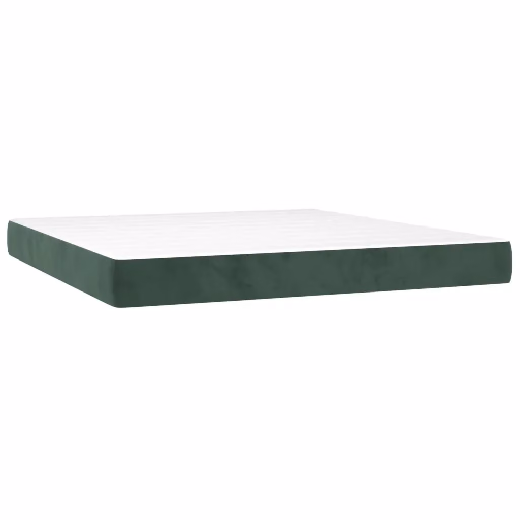 Materasso Ibrido vidaXL in Velluto Verde e Bianco, Rigidità Media H3, L: 160 cm, P: 200 cm, H: 20 cm – 2