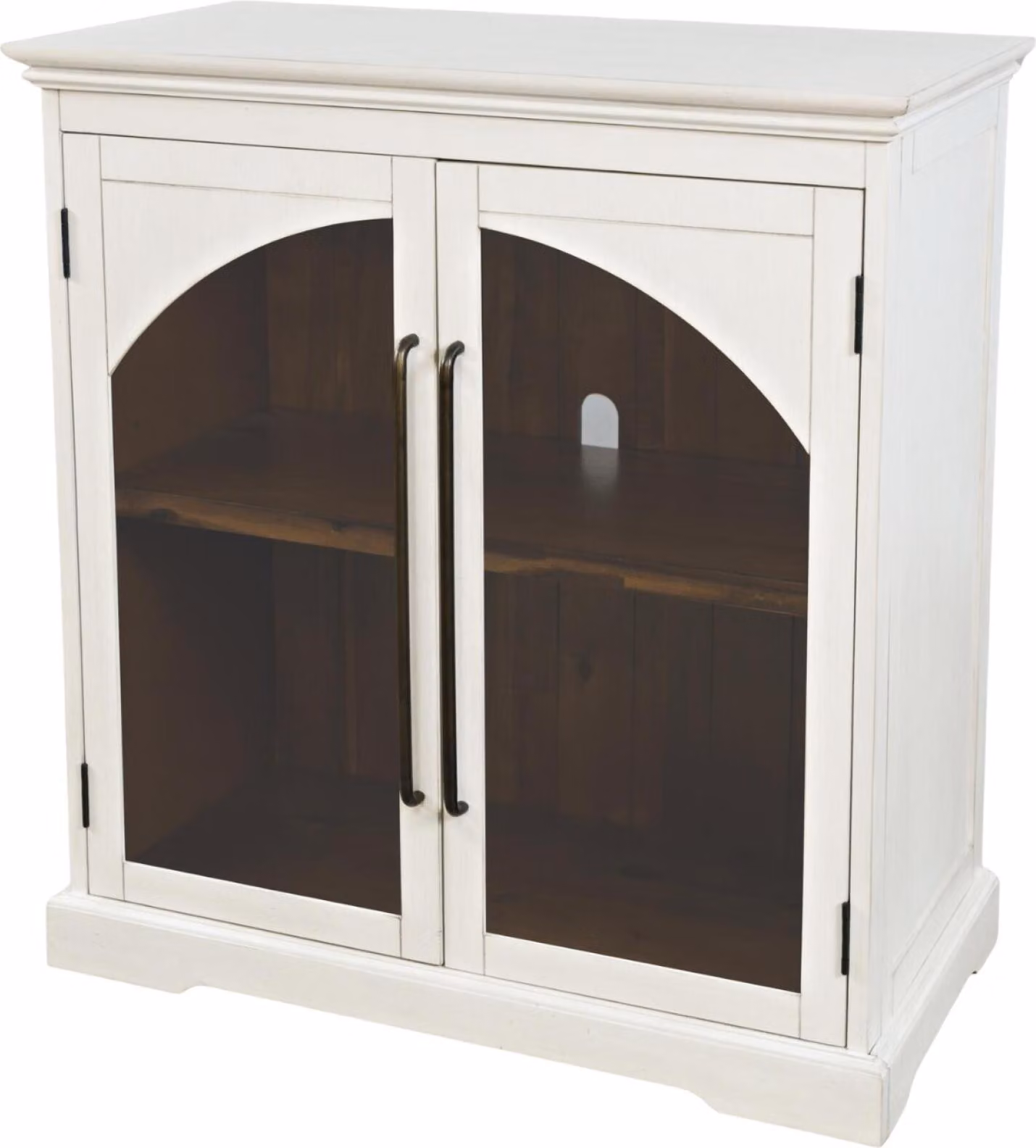 FURNLUX Credenza Avola Crema Bianco e Marrone 84cm / Colore principale: Beige / Dimensioni: 84 x 92 x 43 cm
