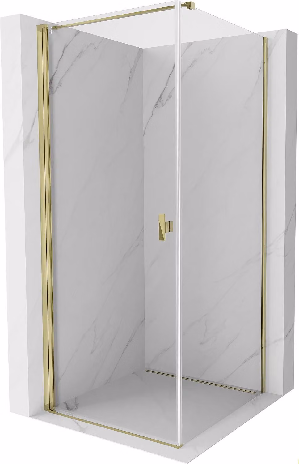 Mexen Mist-B cabina doccia apribile 90 x 90 cm, trasparente, oro - 8A2T-090-090-50-00