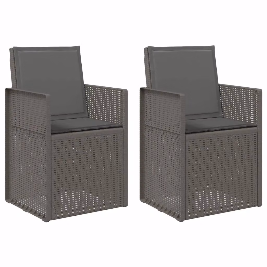 Set di 2 sedie da giardino vidaXL con braccioli, resistenti ai raggi UV, colori grigio e antracite – 2