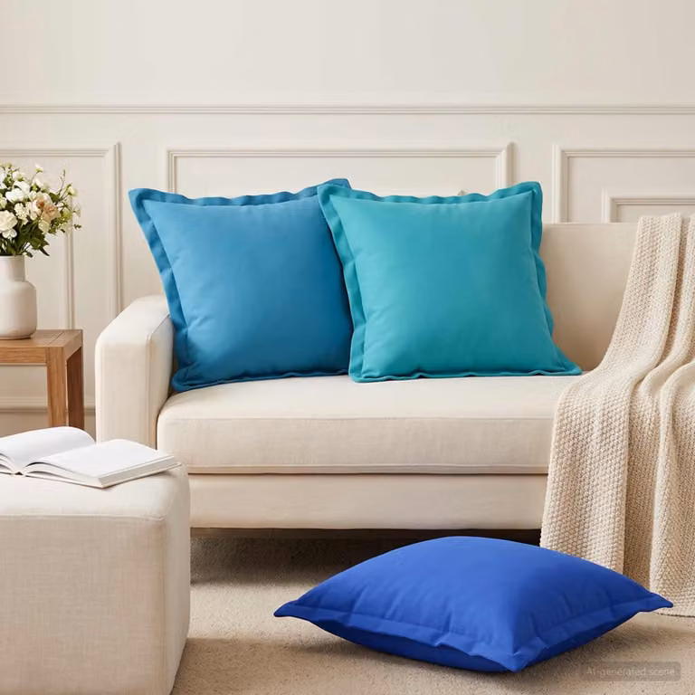 Set di 12 federe vidaXL HOUTEN turchesi in poliestere, L 45 x P 45 cm