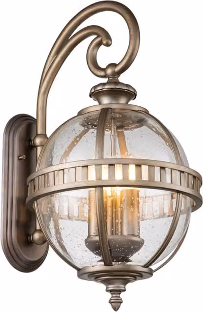 Applique esterna Halleron Kichler bronzo E14 IP44 3x40W