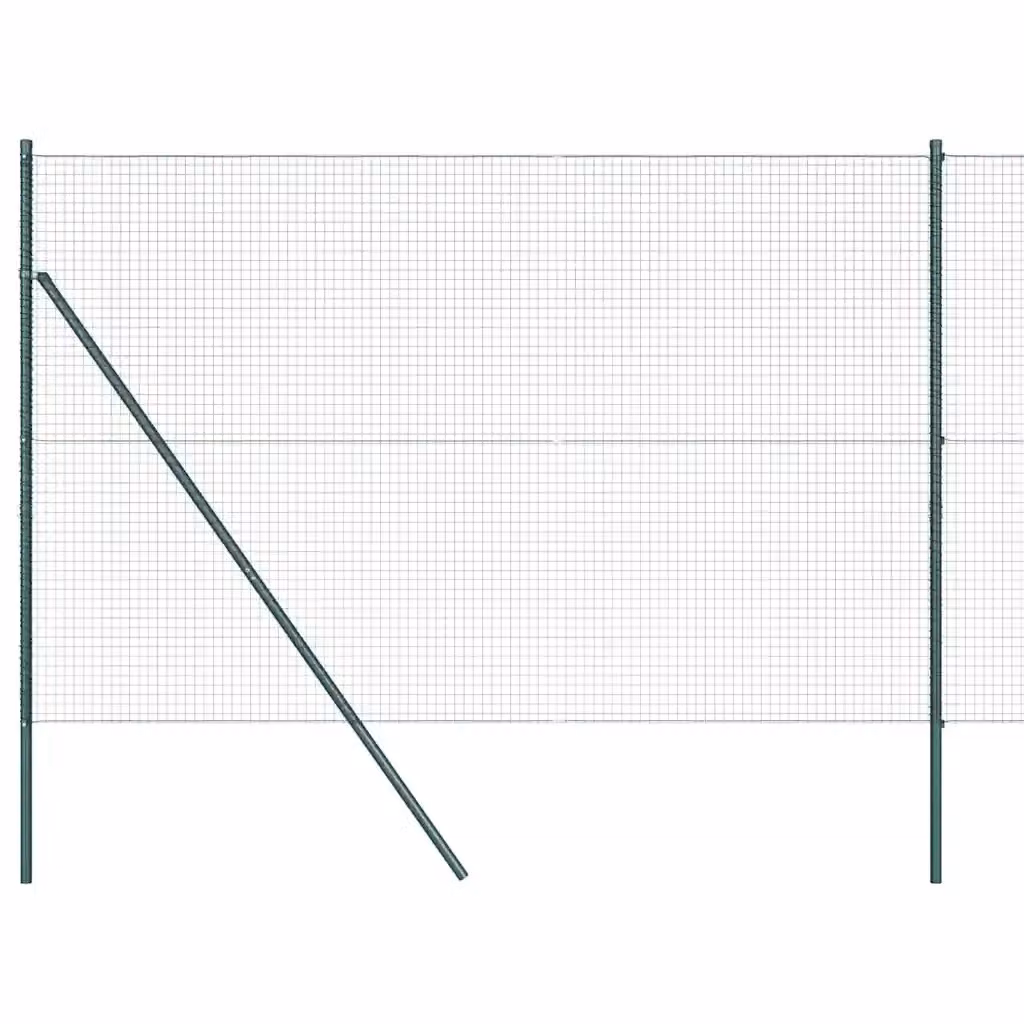Recinzione a rete saldata doppia barra vidaXL, colore verde, da fissare a terra, L: 25 m, H: 1,5 m – 2