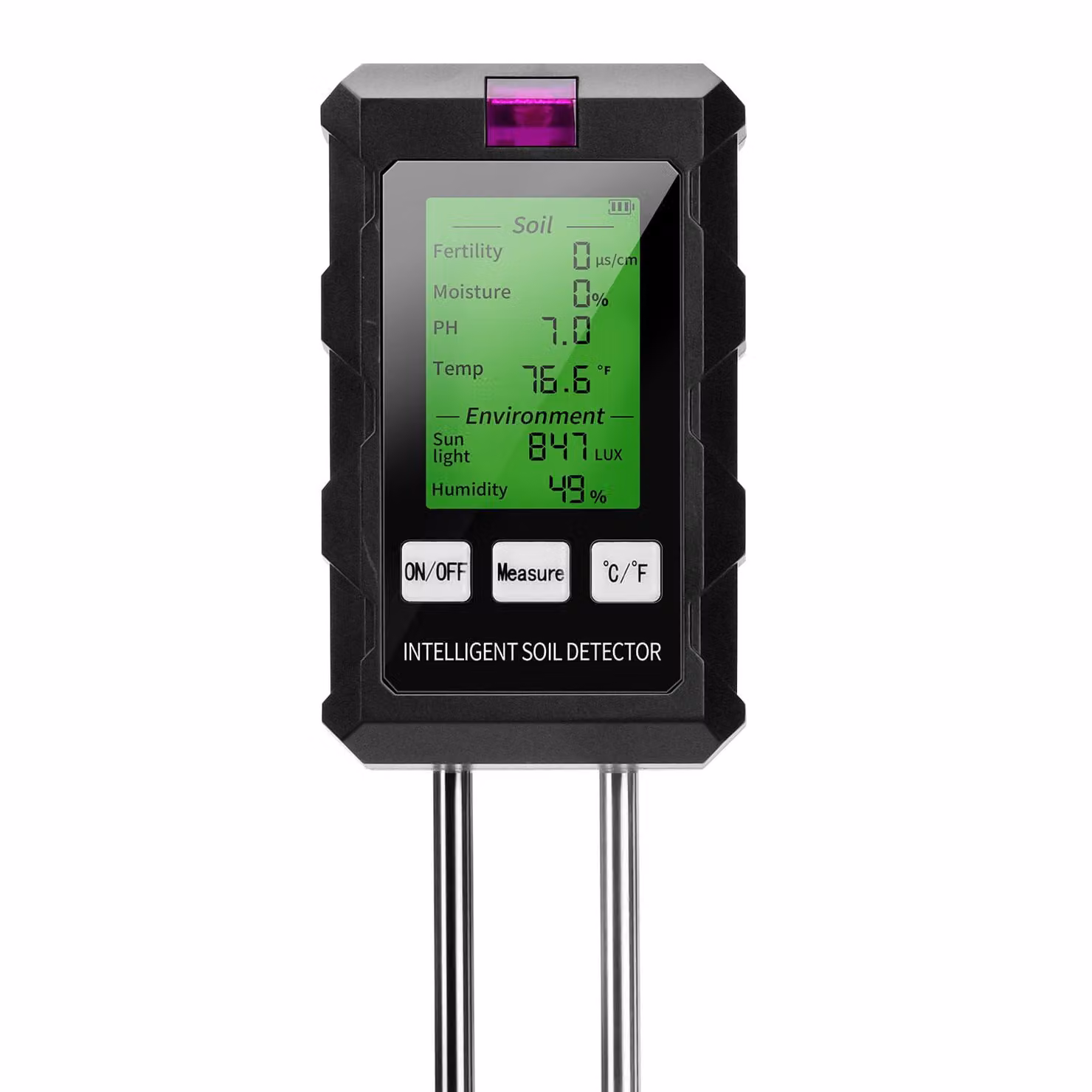 Misuratore del terreno 6-in-1 | pH/temperatura/umidità/luce | Tecnologia a doppia sonda