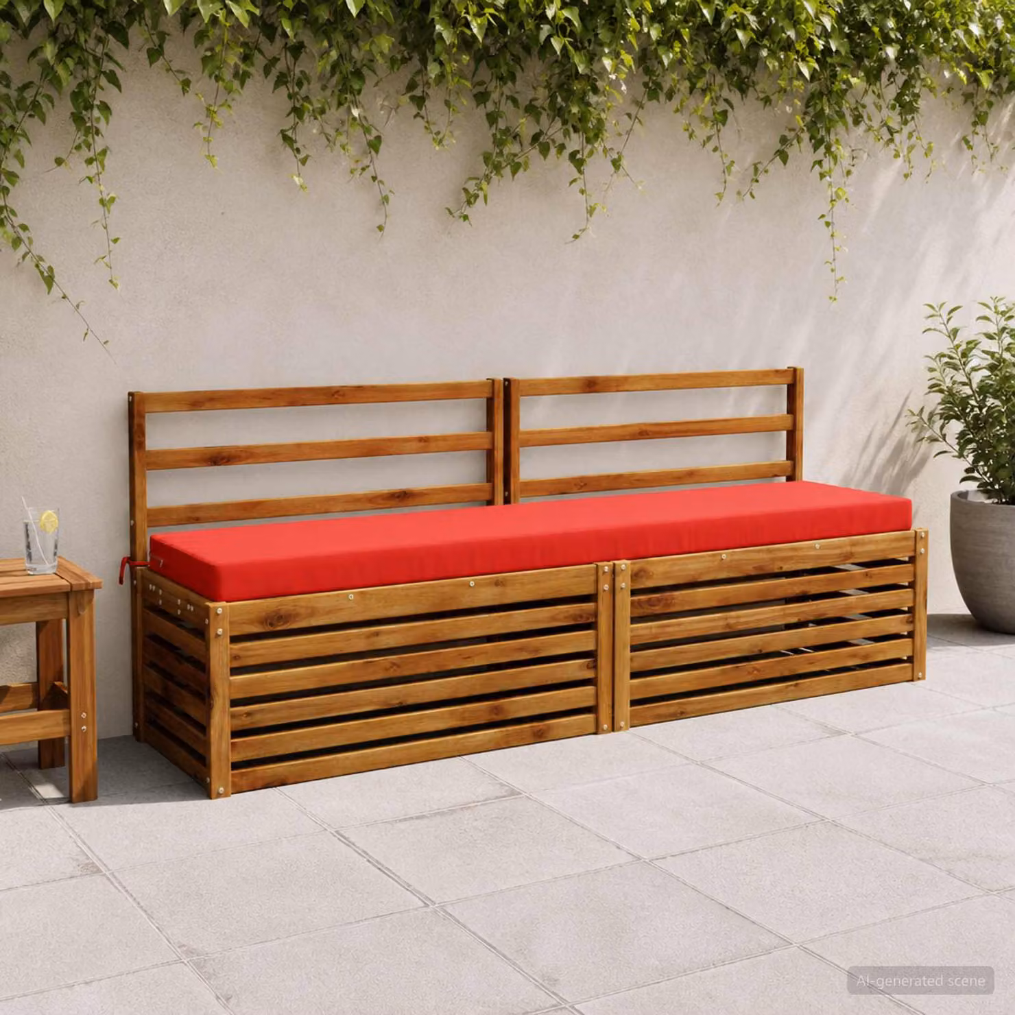 Cuscino per panchina vidaXL SOEST rosso con rivestimento rimovibile e resistente ai raggi UV in poliestere