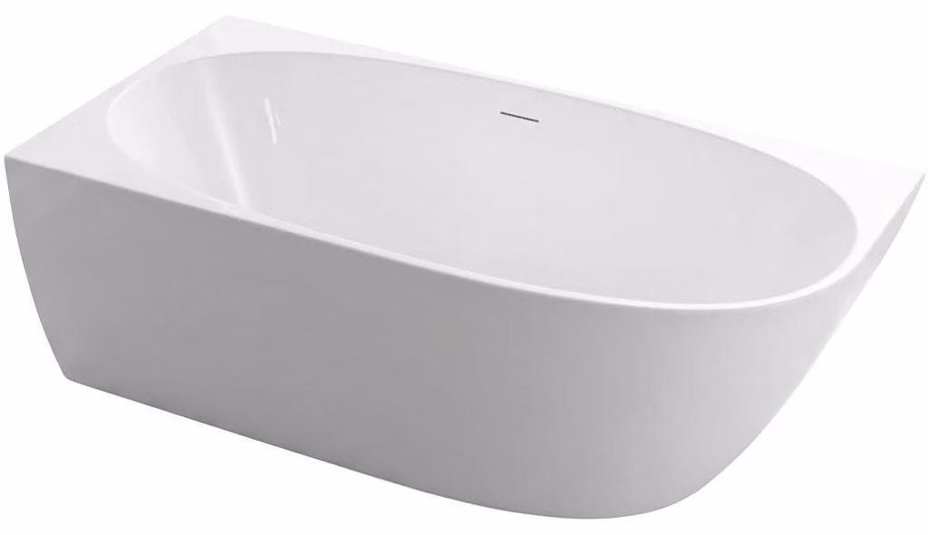 CERANO - Vasca da bagno freestanding in acrilico Livia, versione sinistra - bianco lucido - 170x81 cm