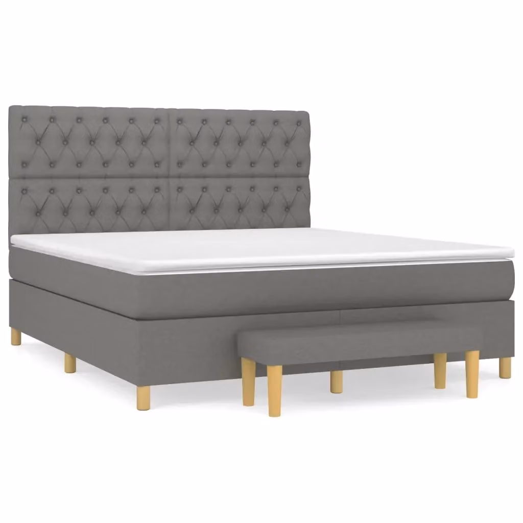 Letto Ibrido con Giroletto a Molle e Materasso vidaXL, Grigio e Bianco, L/P/H: 160 x 200 x 128 cm – 2