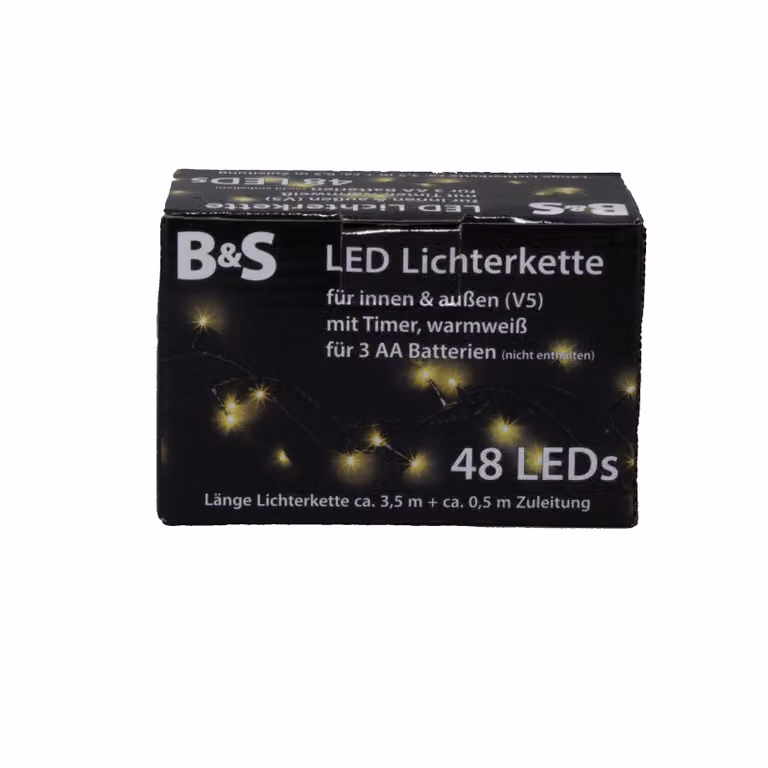 Luci fiabesche 48 LED bianco caldo con funzione timer per interni ed esterni