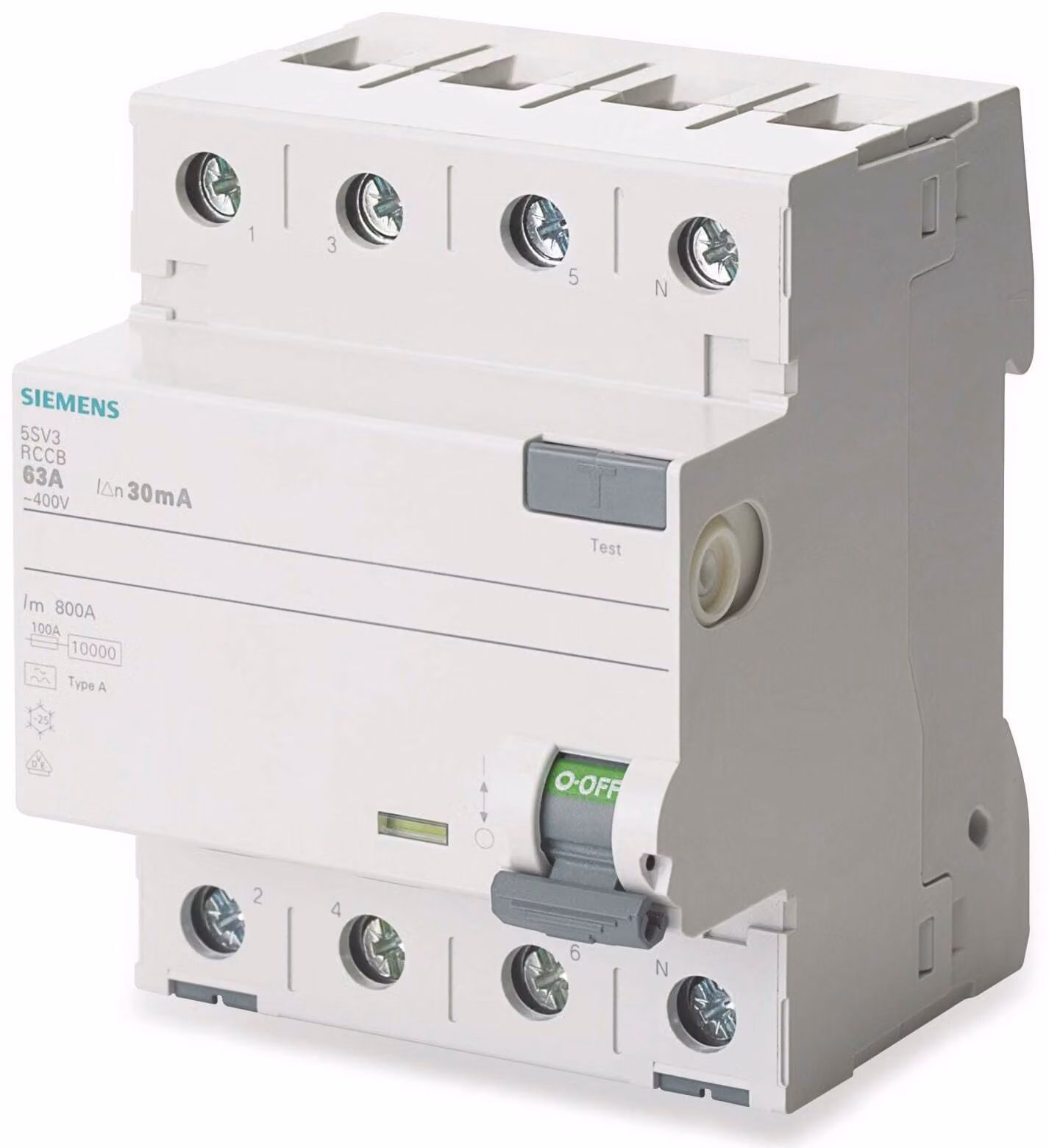 Siemens FI-Schutzschalter 4polig 63 A 400 V 5SV3346-6 (5SV3346-6)
