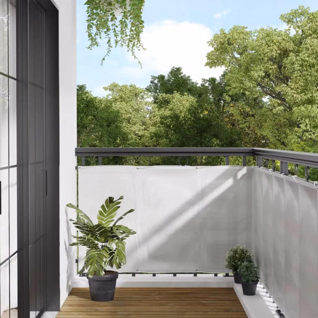 Paravento per balcone vidaXL in poliestere Oxford grigio chiaro, L: 500 cm, H: 90 cm