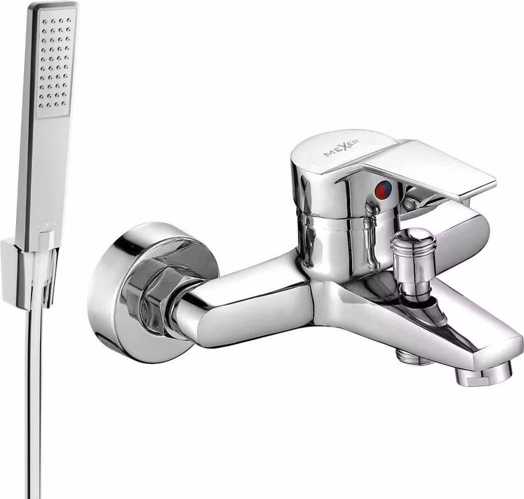 Mexen Caro R72 rubinetto da bagno con set doccia, cromo - 74663R72-00