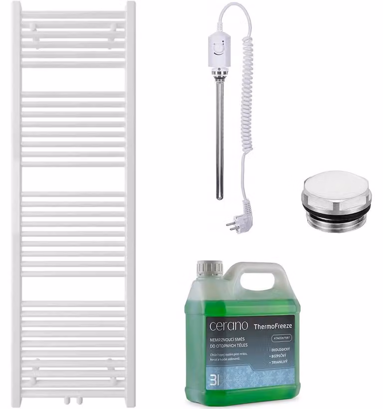 Set di radiatori elettrici da bagno Lincoln - 300W - bianco opaco - 1600x500 mm