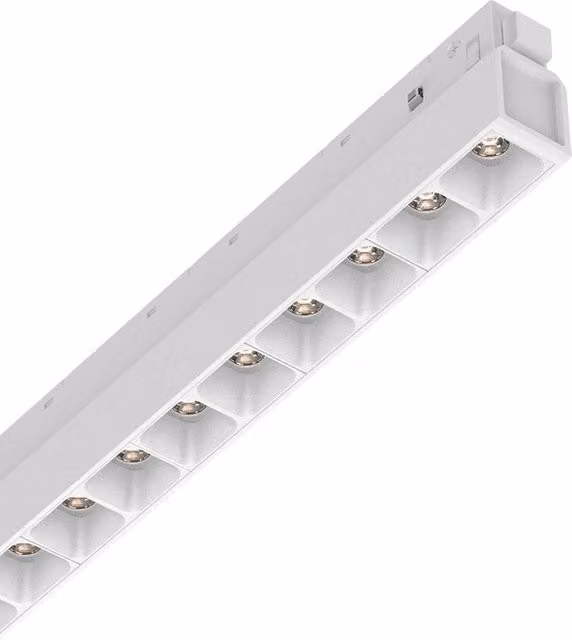 Supporto Lineare Binario Ego in Alluminio Bianco con LED da 13W, Luce Calda 3000K e Dimmerabile 1-10V