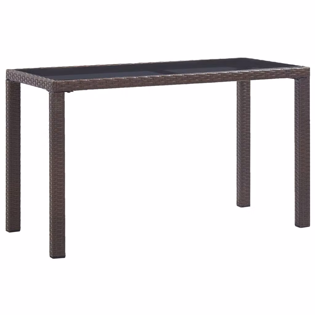 The Living Store Tavolo da giardino marrone 123 x 60 x 74 cm Poly Rattan