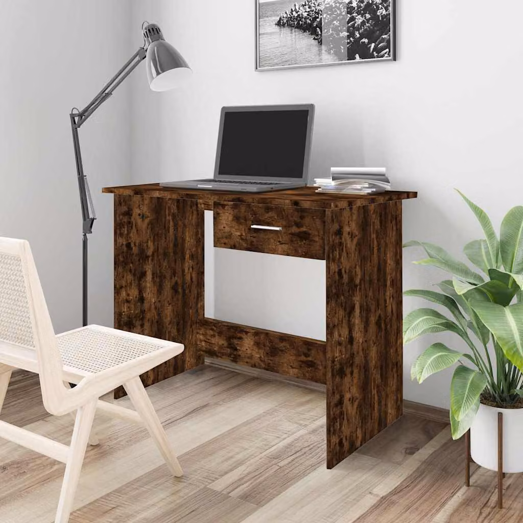 Scrivania da computer moderna vidaXL in legno color marrone, L 100 x P 50 x H 76 cm