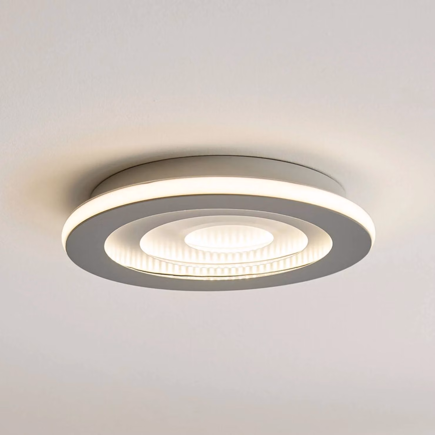 OSRAM Plafoniera soffitto ORBIS SPIRAL CENTRAL LIGHT, dimmerabile, Alluminio / Grigio / Zincato, Soggiorno / Sala da pranzo, Metallo, Moderno, Plafoniera