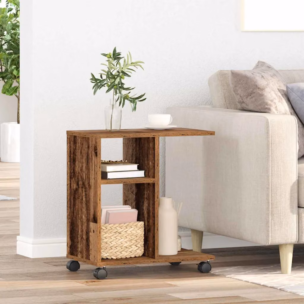 vidaXL Tavolo da finestra moderno in legno marrone L: 50 cm, P: 30 cm, H: 55 cm