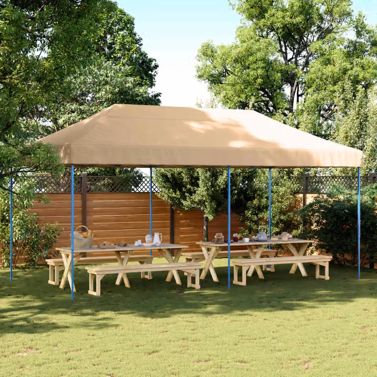Tenda Party vidaXL in tessuto Oxford beige L: 580 cm, P: 292 cm, H: 315 cm