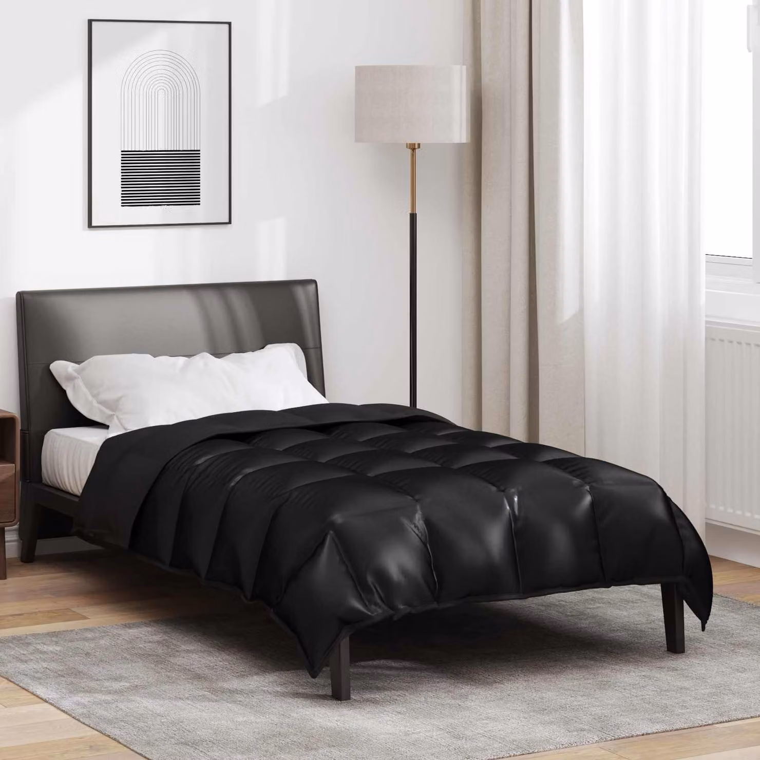 vidaXL Piumone Invernale in Microfibra Nero L: 135 cm x P: 200 cm